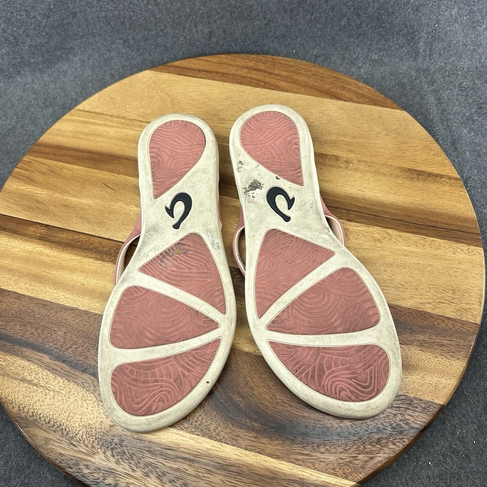 OluKai Women's Ho'opio Hau Sandal Pink Camo Flip Flops Women's Size 11 - Picture 8 of 9